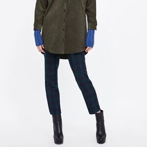 NEW Zara High Rise Plaid Printed Pull On Pants Plus Size XXL